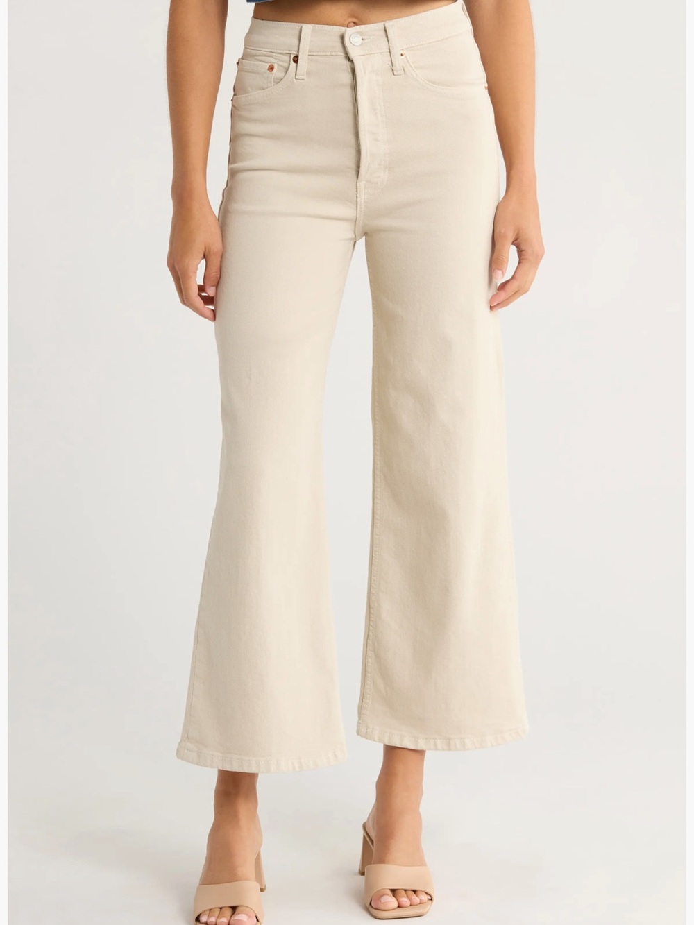 Re/Done Wide-Leg Jeans in Pebble (Worn Once)